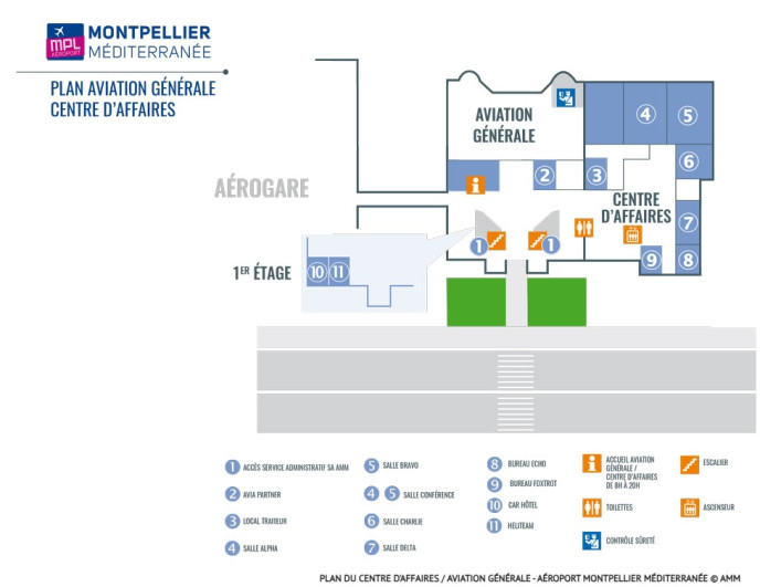plan aviation generale centre affaire aeroport montpellier